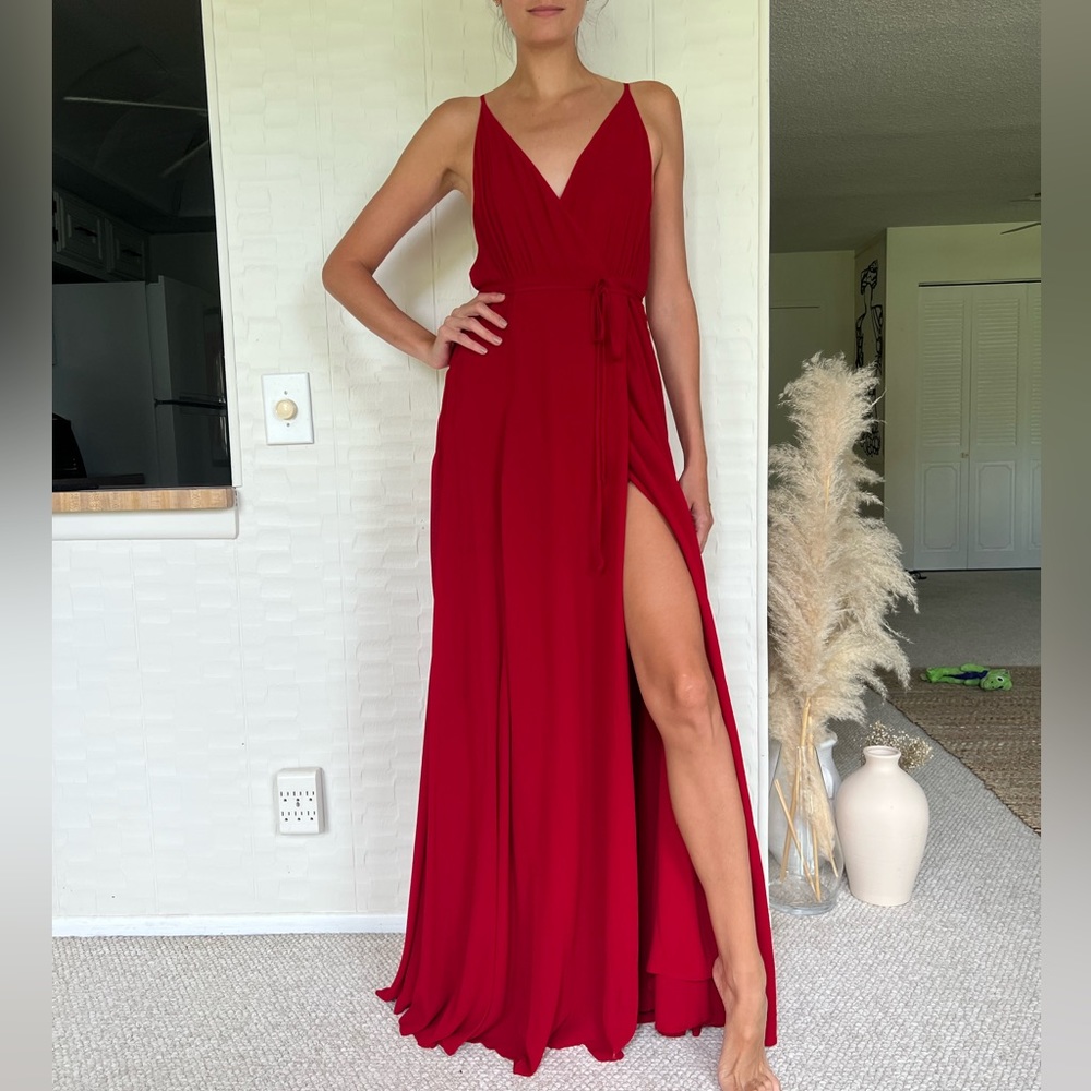 Reformation Red Sleeveless Maxi Dress for Weddings